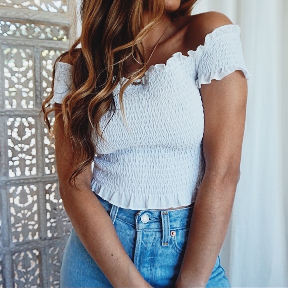 •LAST ONE//Santa Rosa Ruffled Off The Shoulder• - Picture 2 of 8